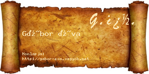 Gábor Éva névjegykártya